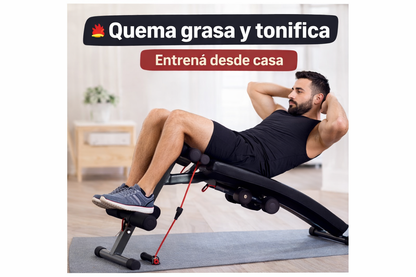 Banca para Abdominales Multifuncional – Entrena en Casa con Resultados Reales